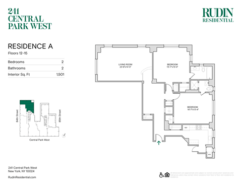 Floor plan for 2 beds, 2 baths, 1501 sqft